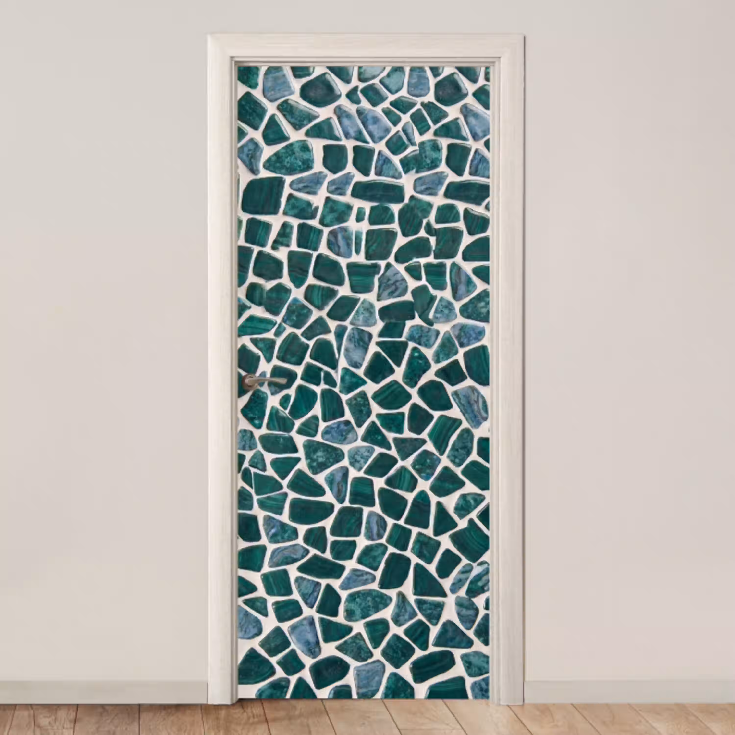 Textuur - Steen - Groen - Abstract - Patroon deurposter klein -3d_beige