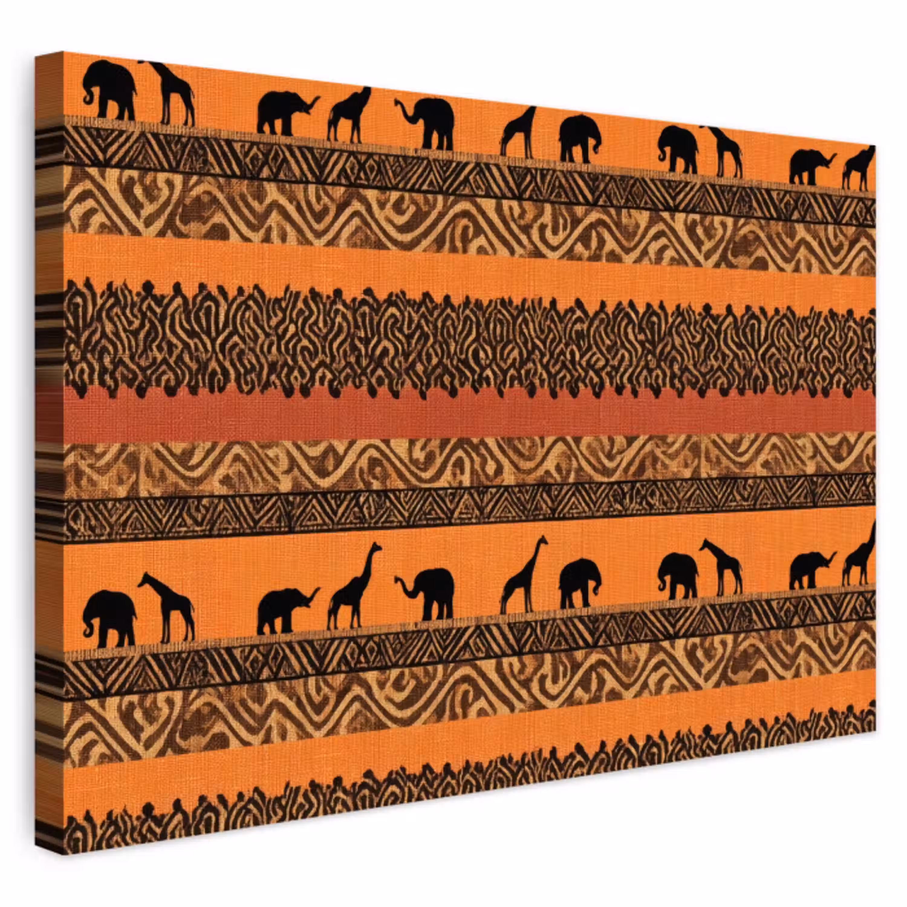 Oranje - Safari - Afrikaans - Dieren - Patroon Tuinposter op houten frame 2 cm dik klein 845 -3d