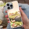 Schapen - Huisje - Platteland Hoesje iPhone 16 Pro Max met koord klein -sfeer3