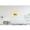 Schubben - Vis - Groen - Illustratie textielposter latten blank klein -kinderkamer