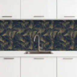 Abstract - Lijnen - Blauw - Goud keuken achterwand 2 middel 871 -3d