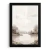 Rivierlandschap - Minimalistisch - Aardetinten fotolijst zwart zonder passe partout klein -3d