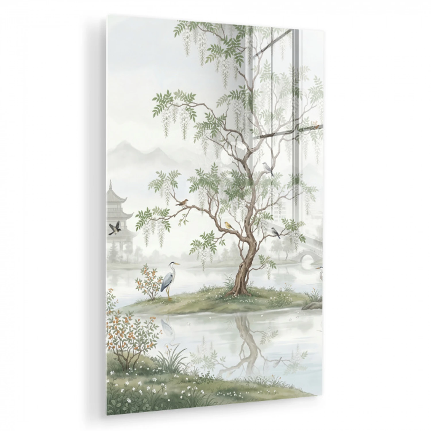 Reiger - Landschap - Groen plexiglas 5mm klein -zzzproduct_nieuw