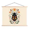Bloemen - Oranje - Planten - Sierlijk textielposter latten blank klein -3d