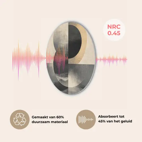 Cirkels - Schaduw - Abstract Akoestische PET Vilt - Rond klein -USP_NL