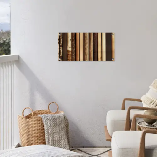 Hout - Planken - Natuurlijk tuinposter los doek klein -sfeer8