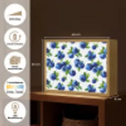 Bessen - Patroon - Blauw Light Box met batterij (Wandlamp) middel 907 -USP_websiteoverzichtDE