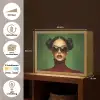 Vrouw - Groen - Bril - Aesthetic - Modern Light Box met batterij (Wandlamp) middel -USP_websiteoverzichtNL