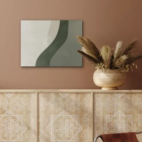 Japandi - Groen - Abstract - Modern PET vilt klein -sfeer4