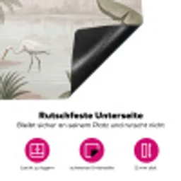 Kraanvogels - Palmbomen - Tropisch Inductie beschermer vinyl 3mm klein -zzzzzzz-lf-onderkant