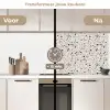Terrazzo -  Patroon - Staal keuken achterwand 2 middel 871 -voor-na2_NL