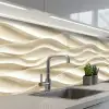 Lijnen - Golvend - Crème keuken achterwand 2 middel 871 -3d_schuin