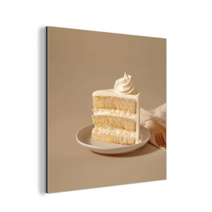 Vanilletaart - Cake - Romig aluminium wit klein -3d