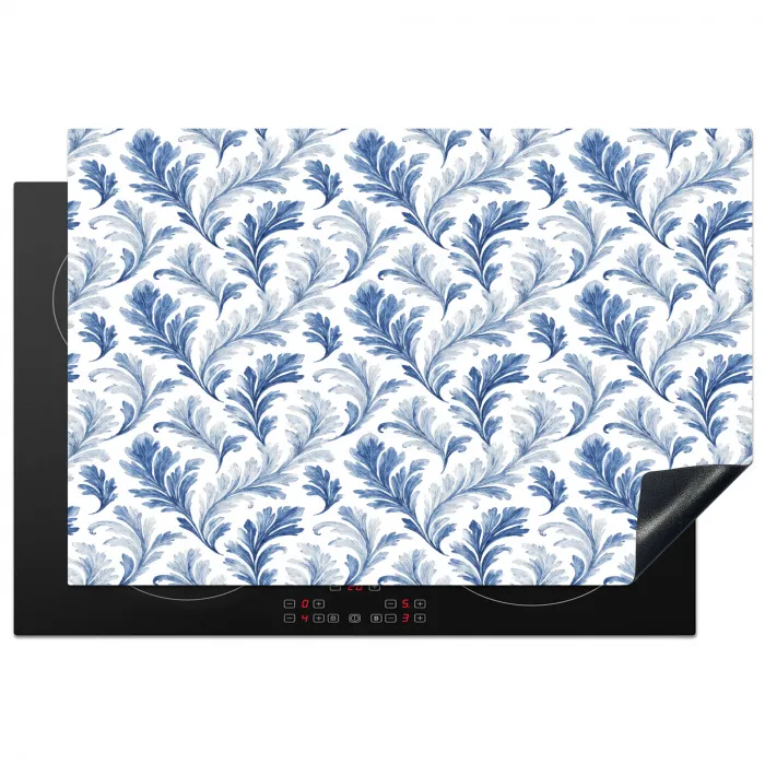 Frans - Citroen - Bladeren  - Blauw Inductie beschermer vinyl 3mm klein 276 -3d