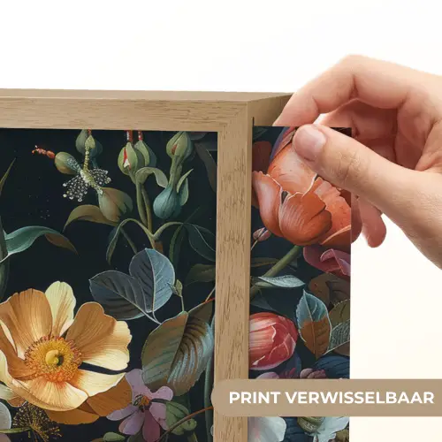 Vintage - Kleurrijk - Bloemen - Modern Light Box met batterij (Wandlamp) middel -USP_websiteprintNL