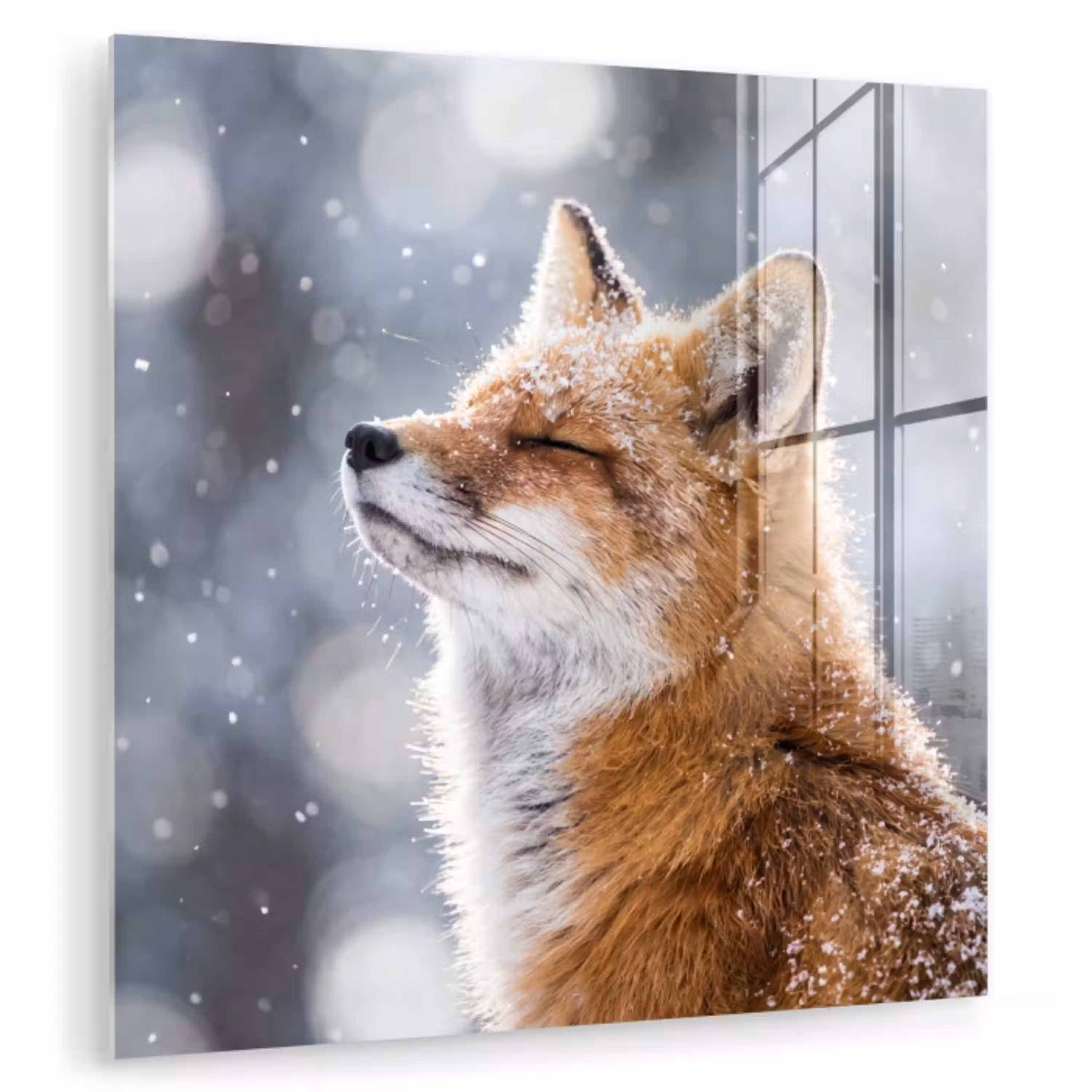 Vos - Sneeuwval - Portret - Winter - Sfeervol plexiglas 5mm klein -zzzproduct_nieuw