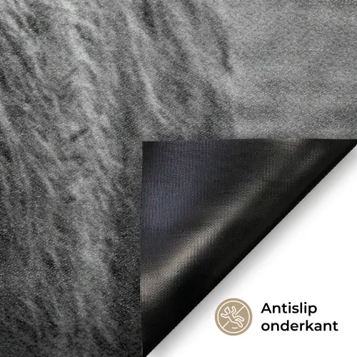 Schotse hooglander - Zwart - Wit - Gras Deurmat klein -antislip_NL