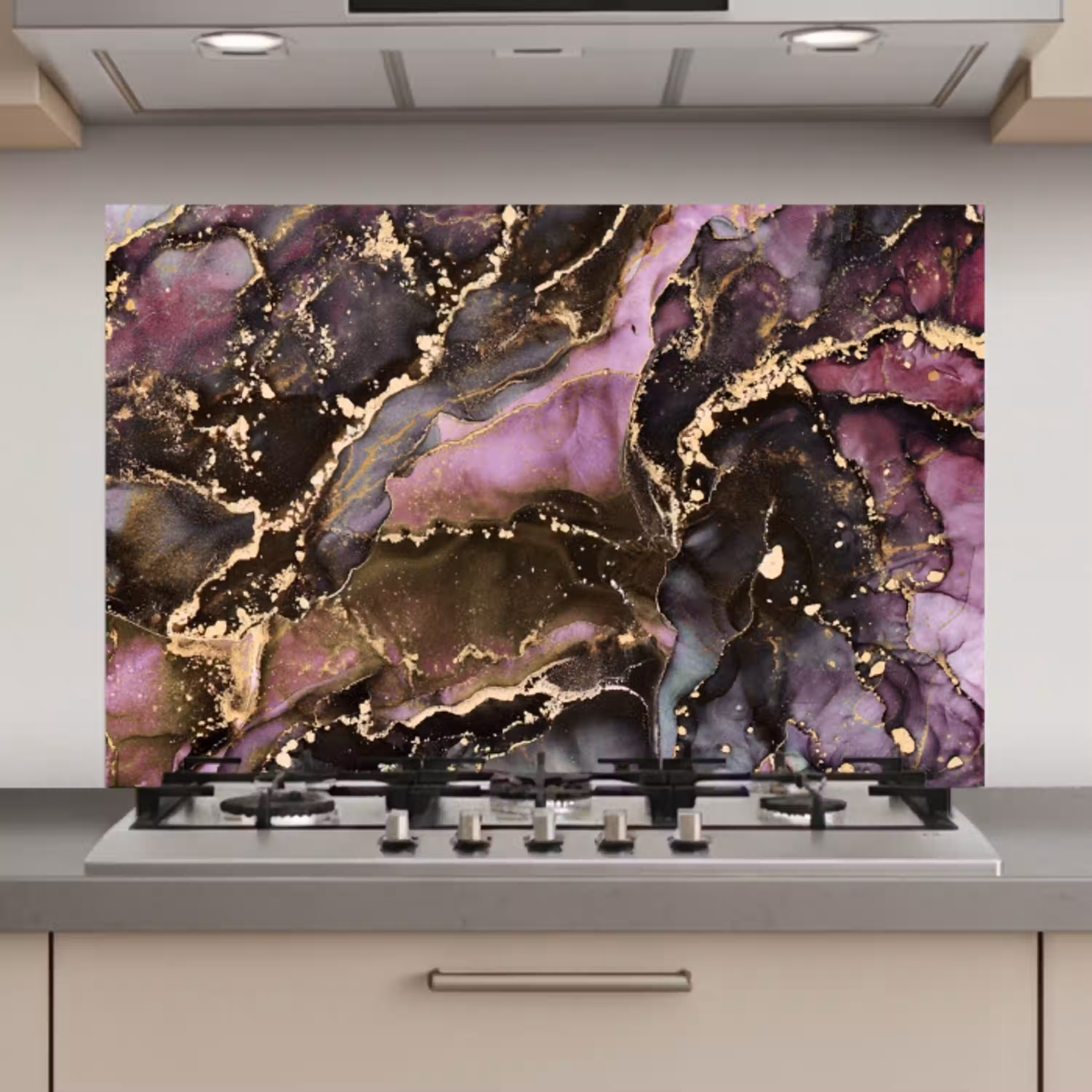 Marmer - Gold - Steen - Abstract keuken achterwand spatscherm klein -3d_website