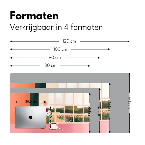 Bloemen - Koffie - Raam Muismat XXL klein -sfeer5