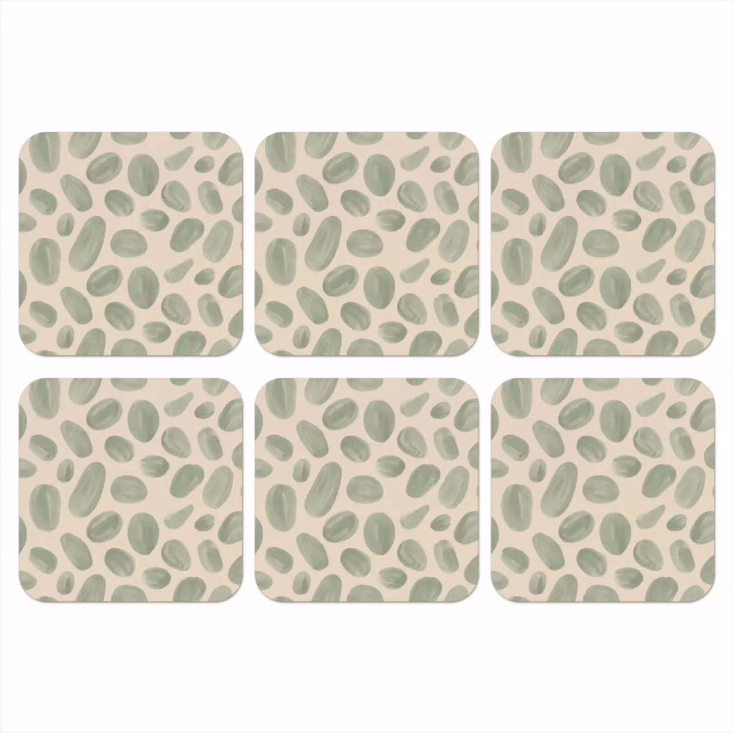 Abstract - Patroon - Organisch - Groen - Modern onderzetter kurk middel -3d