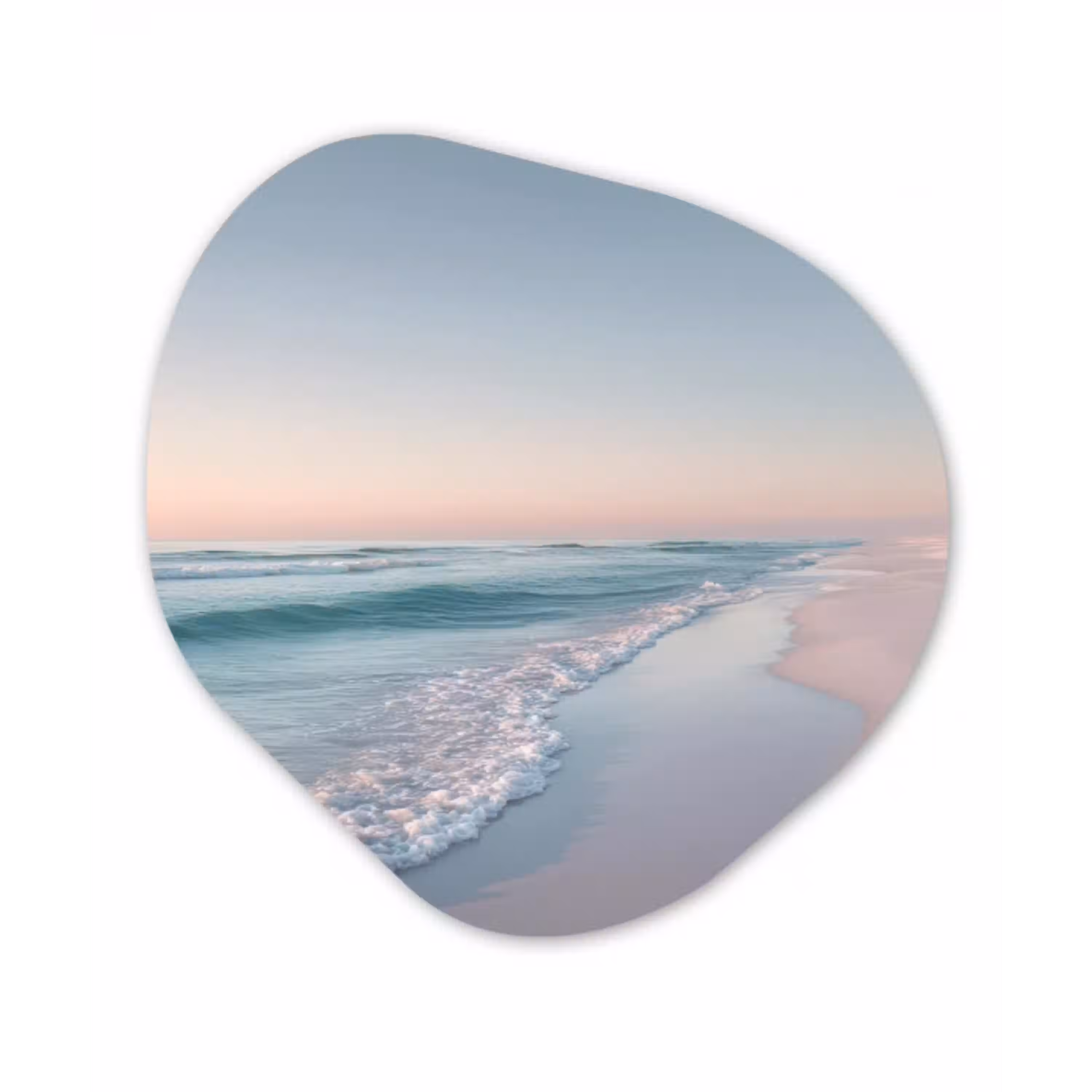 Kustlijn - Pastel - water Wandcirkel Organisch Forex 3mm klein -3d