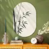 Japandi - Bamboe - Beige Wandcirkel Ovaal Glas middel -sfeer2