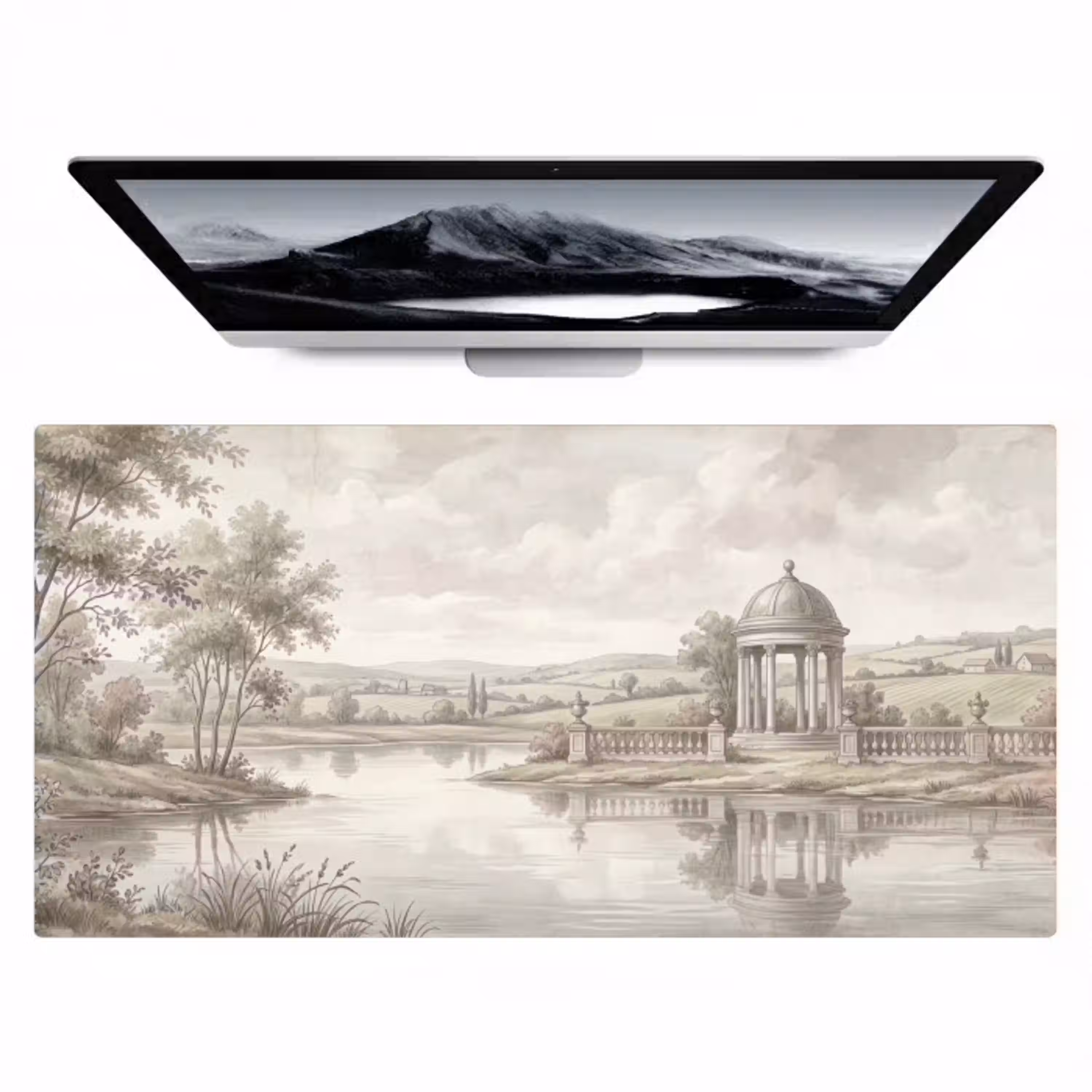 Landschap - Water - Natuur - Sepia Muismat XXL klein -zzz3d