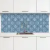 Tegel - Patroon - Blauw - Wit keuken achterwand 2 middel 871 -3d