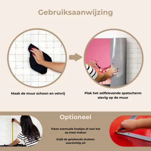 Peper - Disco - Rood - Glitter keuken achterwand spatscherm klein -gebruiksaanwijzing_NL