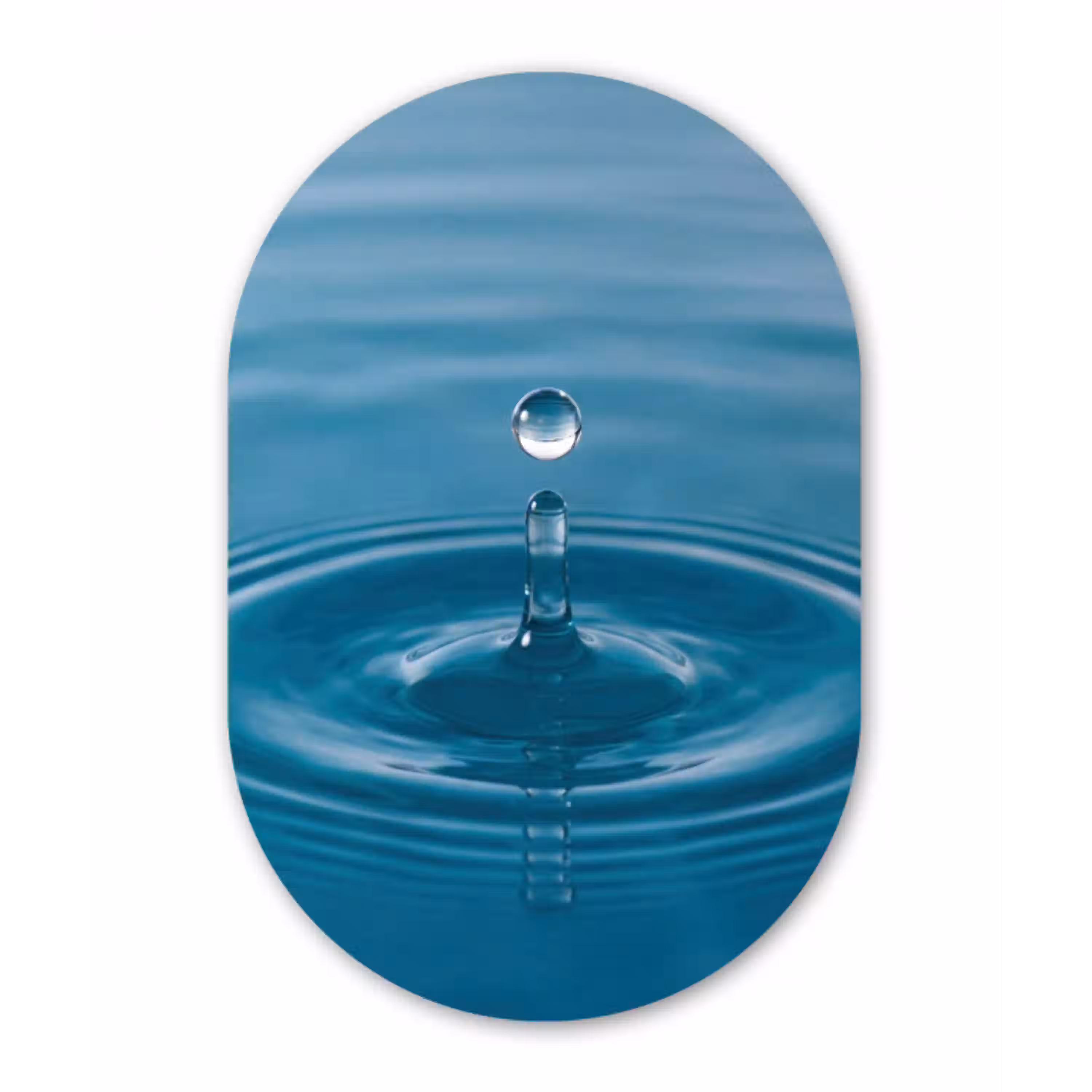 Waterdruppel - Water - Oppervlakte Wandcirkel Ovaal Aluminium middel -3d