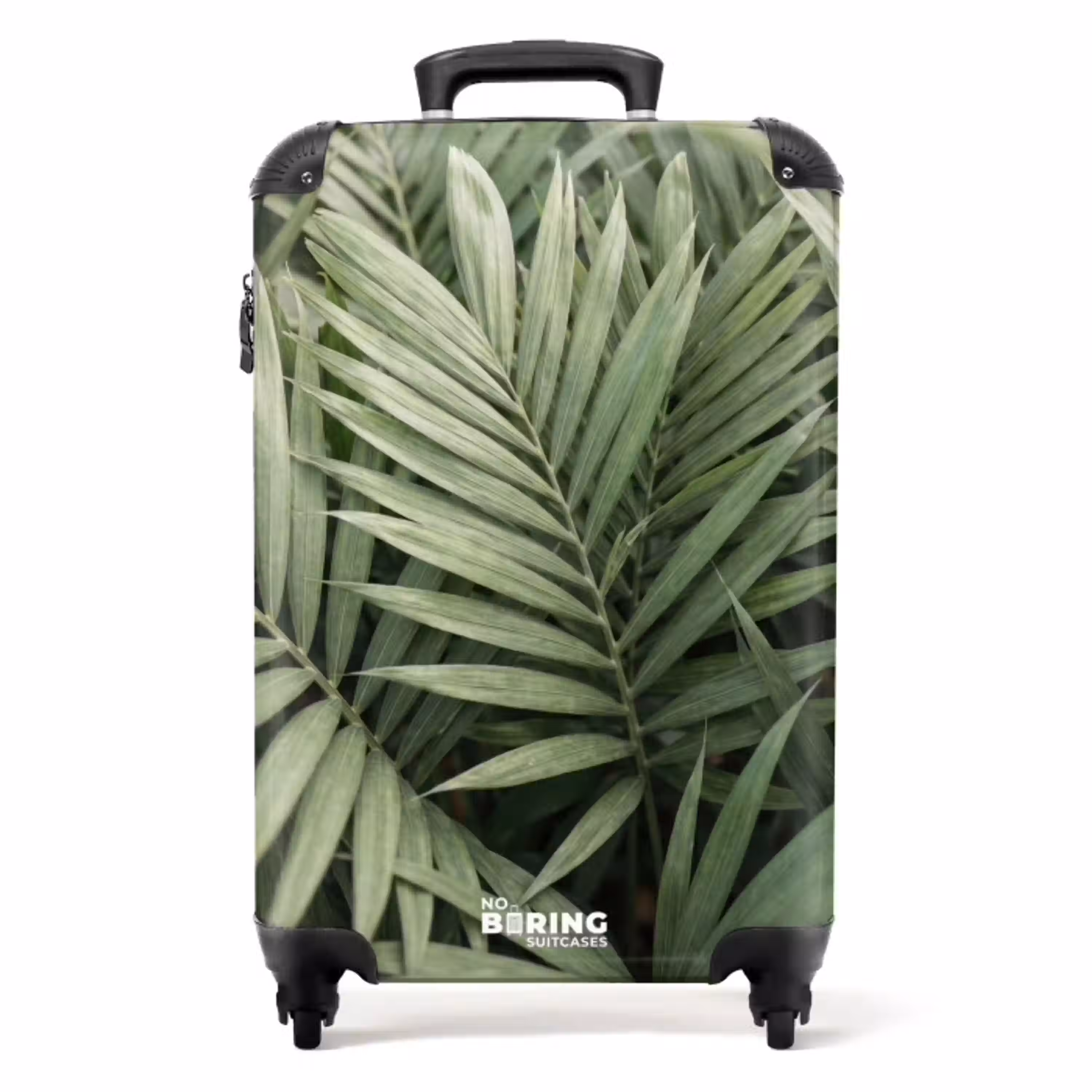 Plant - Palmbladeren - Natuur - Groen NBS - Handbagage koffer - Volwassenen Unisex middel -productfoto_recht