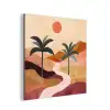 Heuvels - Palmbomen - Abstract aluminium wit klein -3d