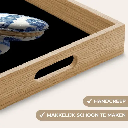Eten - Macarons - Delfts blauw - Koekjes Dienblad Rechthoek middel -USP_HandgreepNL