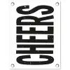 Retro - Cheers - Zwart - Decoratie tuinposter los doek klein -3d