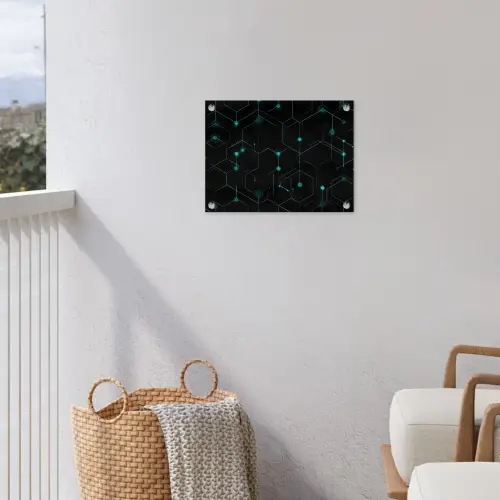 Gaming - Netwerk - Blauw - Punten - Patroon tuinposter los doek klein -sfeer8