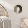 Boog -  Strepen - Minimalistisch - Zwart Wandcirkel plexiglas klein -sfeer5
