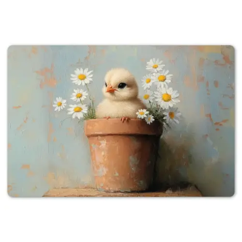 Bloempot - Kuiken - Bloemetjes Placemat vinyl groot -zzsfeer1_Kitchenyeah-website