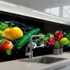 Groente - Splash - Zwart keuken achterwand 2 middel -3d_schuin