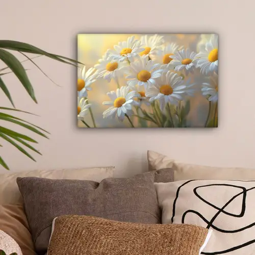 Madeliefjes - Wit - Zonlicht canvas 2cm klein -sfeer1