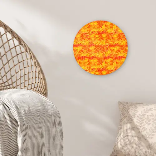 Verf - Oranje - Geel Wandcirkel plexiglas klein 852 -sfeer5