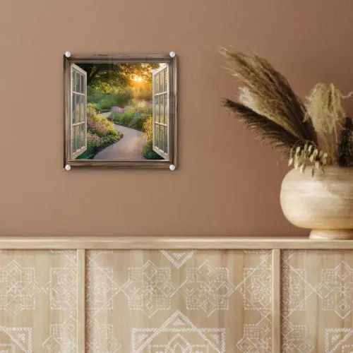 Doorkijk - Bloemen - Natuur - Zon - Pad plexiglas 5mm klein -sfeer5