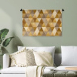 Geometrisch - Driehoek - Goud Wandkleed katoen klein 269 -sfeer7