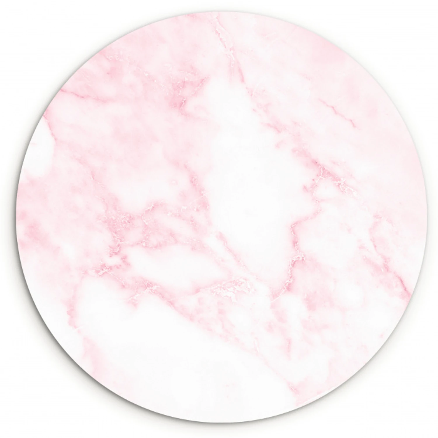 Marmer - Wit - Roze - Chic - Marmerlook Wandcirkel kunststof plaat 5mm dik klein -3d