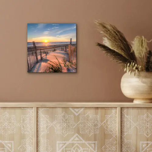 Strand - Zee - Duin - Zonsondergang - Landschap aluminium wit klein -sfeer4