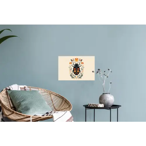 Bloemen - Oranje - Planten - Sierlijk Muursticker klein -plant