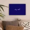 Why not - Blauw - Handgeschreven canvas 2cm klein -sfeer1