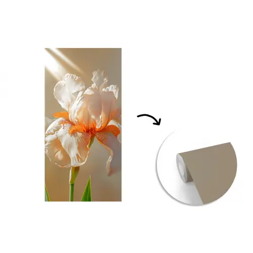 Close up - Oranje - Iris fotobehang vinyl groot -3d