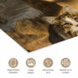 Mona Lisa - Kat - Leonardo da Vinci - Vintage - Kunstwerk - Oude meesters - Schilderij poster papier klein -closeup_NL