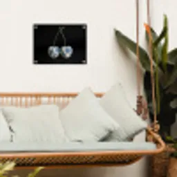 Kersen - Delfts blauw - Fruit tuinposter los doek klein -sfeer7