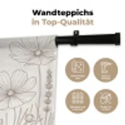 Minimalistisch - Modern - Bloemen - Beige Wandkleed katoen klein -tsfeer2_DE